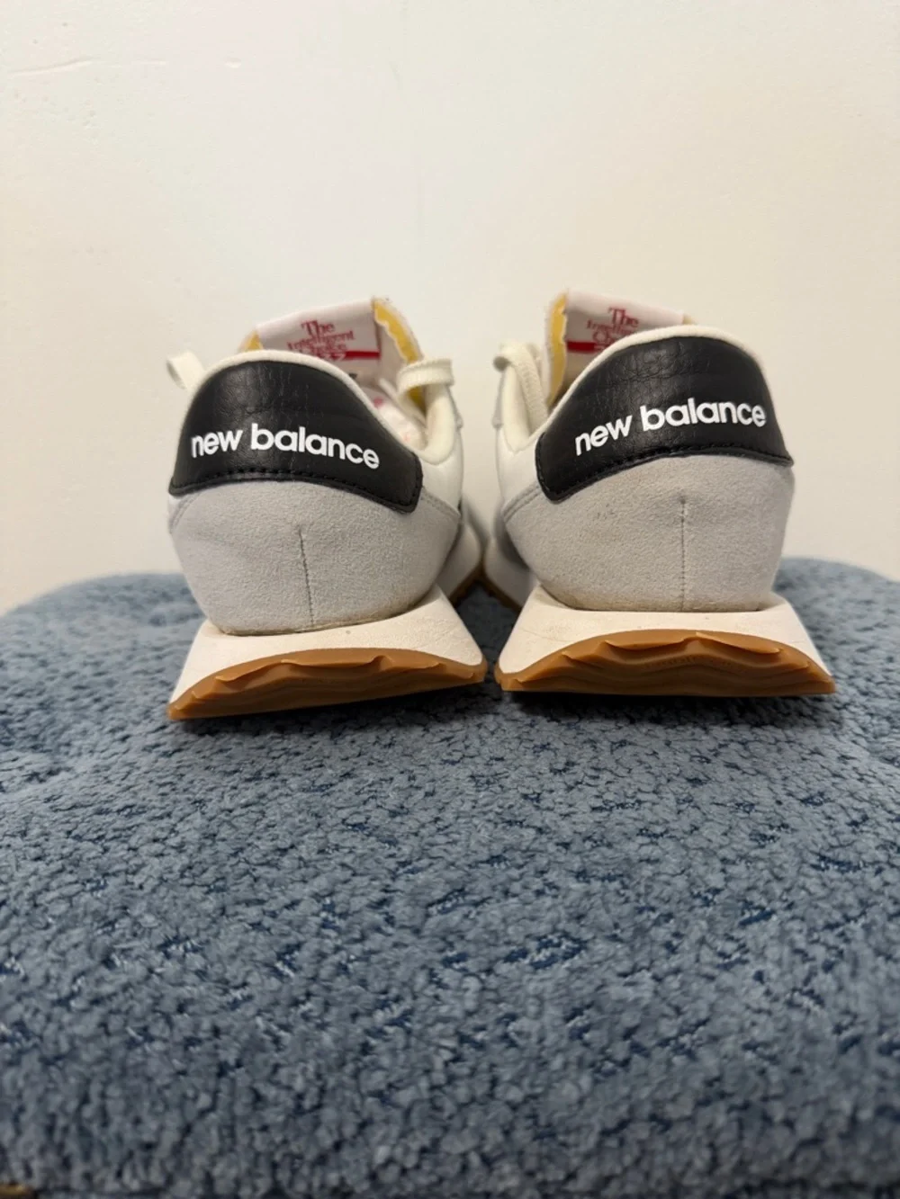 New Balance Vintage-Style Sneakers in White, Gray & Black